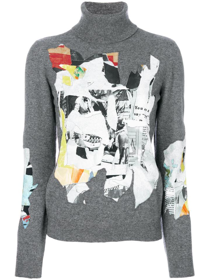 Moschino Magazine Cutout Jumper - Grey