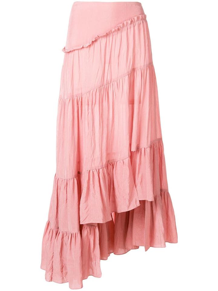 3.1 Phillip Lim Ruffled Asymmetric Skirt - Pink & Purple