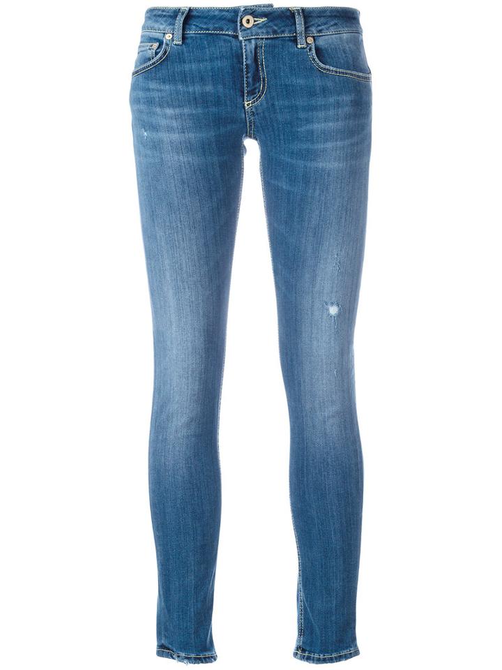 Dondup 'lambda' Mid-rise Skinny Jeans, Women's, Size: 28, Blue, Cotton/polyester/spandex/elastane