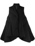 Rick Owens Lilies Padded Draped Style Coat - Black