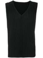 Homme Plissé Issey Miyake - Pleated Tank Top - Men - Polyester - 3, Black, Polyester