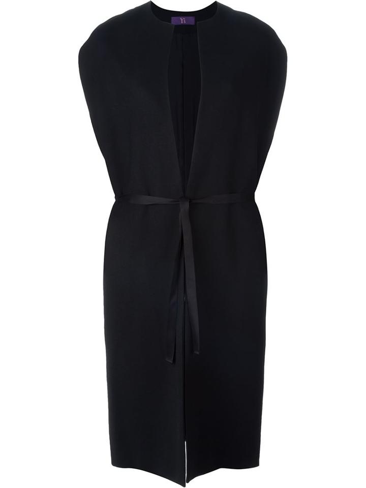 Y's Sleeveless Tie Coat