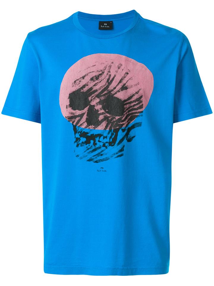 Ps By Paul Smith Abstract Skull Print T-shirt - Blue