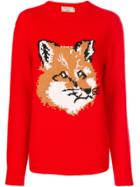 Maison Kitsuné Fox Pattern Jumper - Red