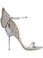Sophia Webster Silver Evangeline Butterfly 100 Sandals - Metallic