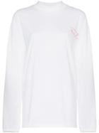 Martine Rose Oversized Logo Print Long Sleeved T-shirt - White