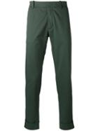 Antonio Marras Folded Hem Straight Trousers, Men's, Size: 48, Green, Cotton/spandex/elastane