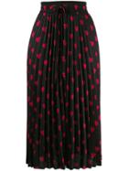 Red Valentino Heart Print Pleated Skirt - Black