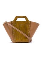Framed Wooden Tote Bag - Brown