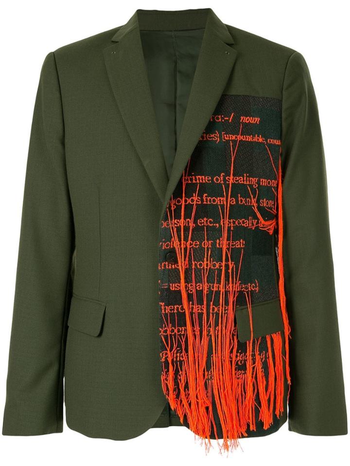 Yoshiokubo Fringe Details Blazer - Green