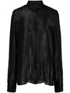 Rta Pleated Shimmer Shirt - Black