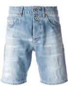 Dondup Distressed Denim Shorts, Men's, Size: 33, Blue, Cotton