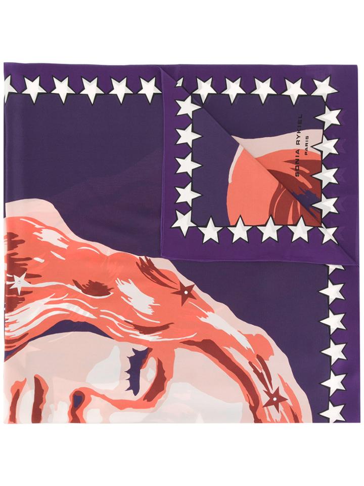 Sonia Rykiel Printed Stud Embellished Scarf - Multicolour