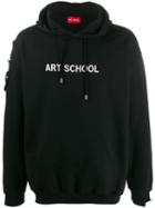 Art School Logo Print Hoodie - Black