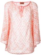 Missoni Bow Detail Neck Blouse, Women's, Size: 40, Pink/purple, Viscose