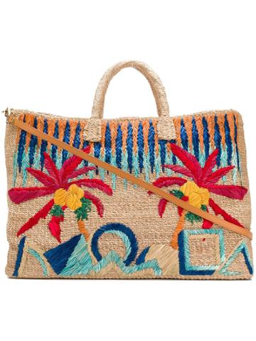 Aranaz By The Sea Large Patterned Tote - Neutrals