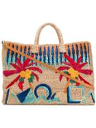Aranaz By The Sea Large Patterned Tote - Neutrals