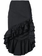 Caroline Constas Ruffled Trimmed Asymmetric Skirt - Black