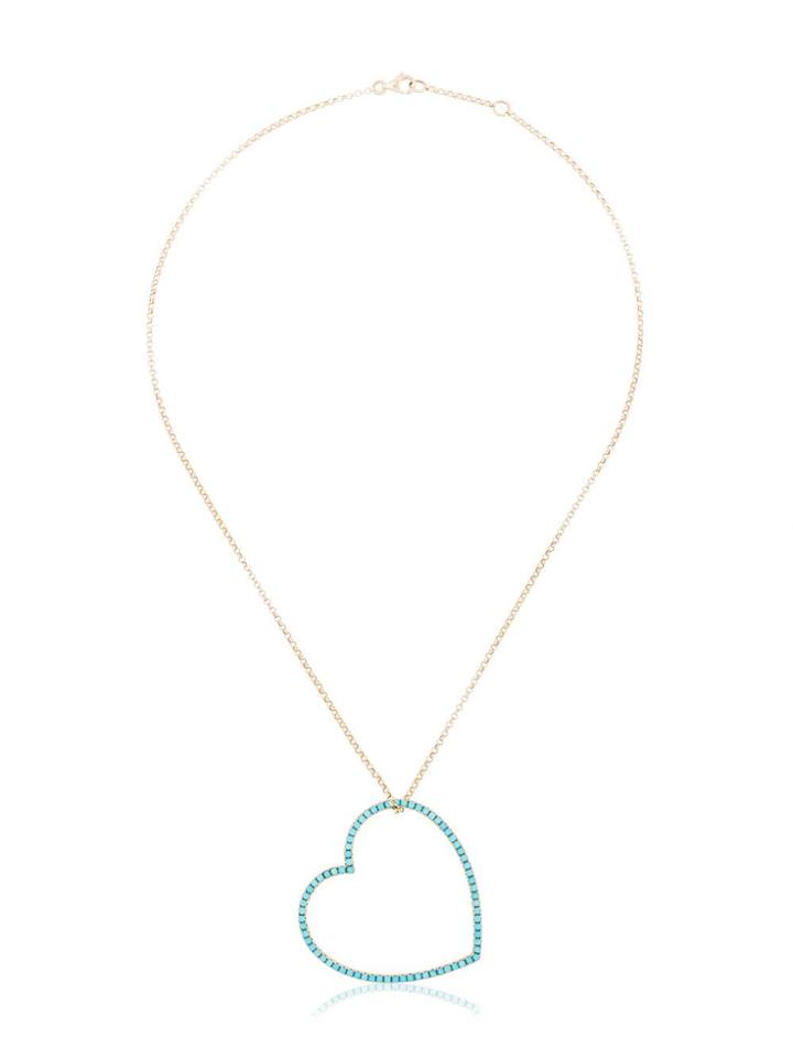 Rosa De La Cruz 18k Yellow Gold Turquoise Heart Necklace - Blue