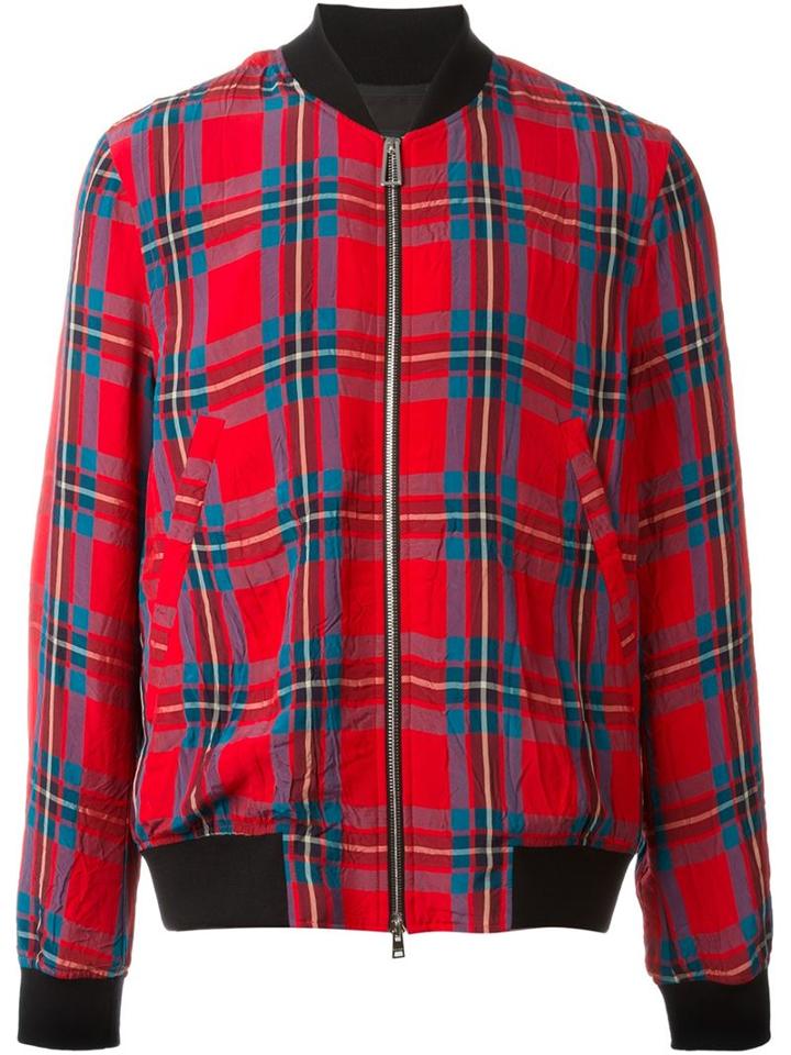Ps By Paul Smith Checked Bomber Jacket