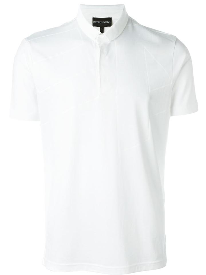 Emporio Armani Printed Polo Shirt, Men's, Size: Xxl, White, Cotton/polyester/spandex/elastane