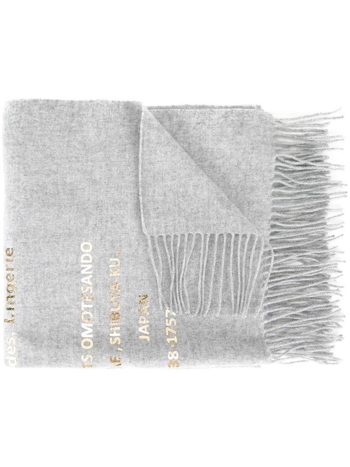 Theatre Products Logo Scarf, Women's, Grey, Wool/cashmere