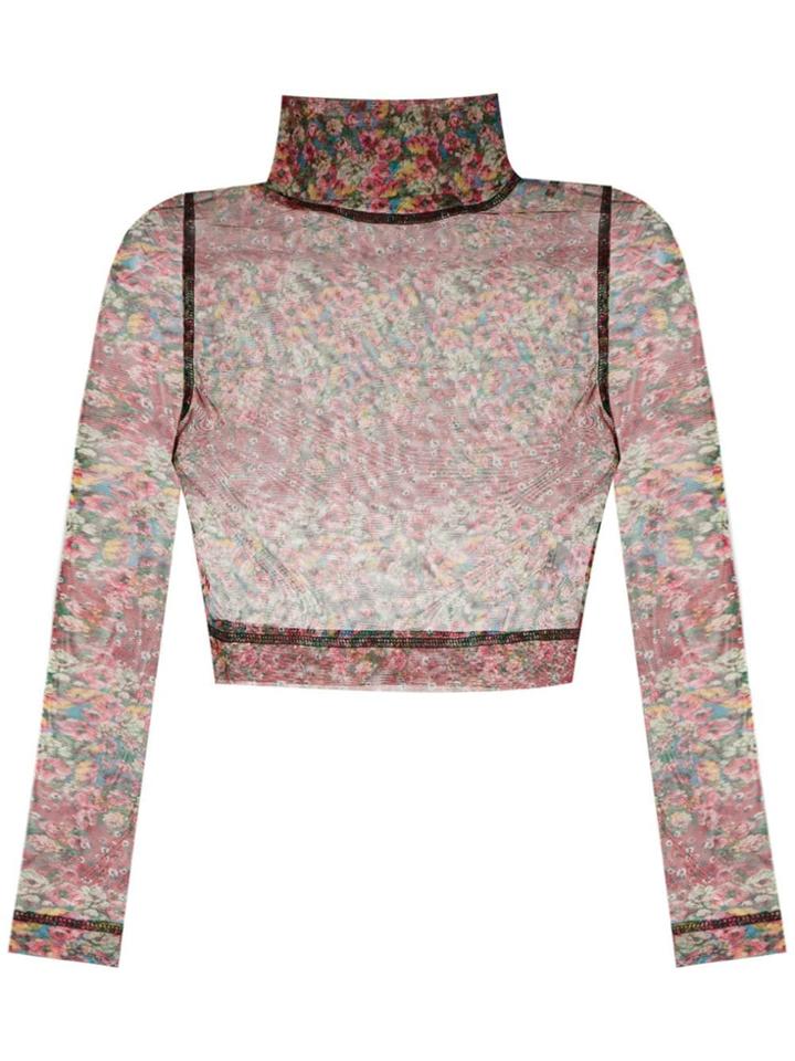 À La Garçonne Sheer Cropped Blouse - Multicolour