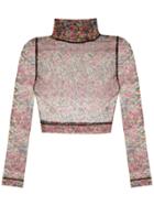 À La Garçonne Sheer Cropped Blouse - Multicolour