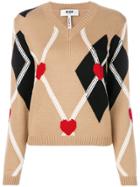 Msgm Embroidered Knitted Sweater - Nude & Neutrals