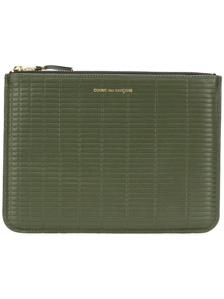 Comme Des Garçons Wallet Top Zip Pouch - Green