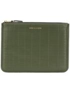 Comme Des Garçons Wallet Top Zip Pouch - Green