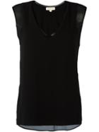 Michael Michael Kors V-neck Tank Top, Women's, Size: Small, Black, Polyester/viscose/lyocell
