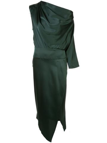 Michelle Mason One-sleeve Draped Dress - Green