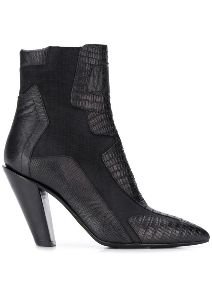 A.f.vandevorst Snakeskin Effect Ankle Boots - Black