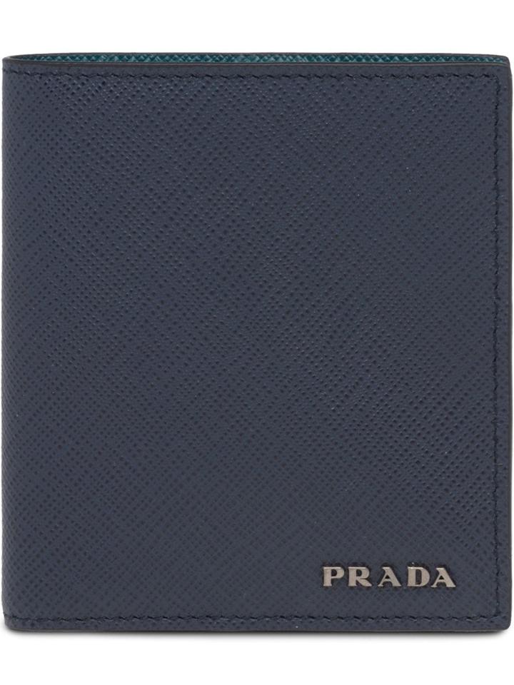Prada Bicolour Bifold Wallet - Blue