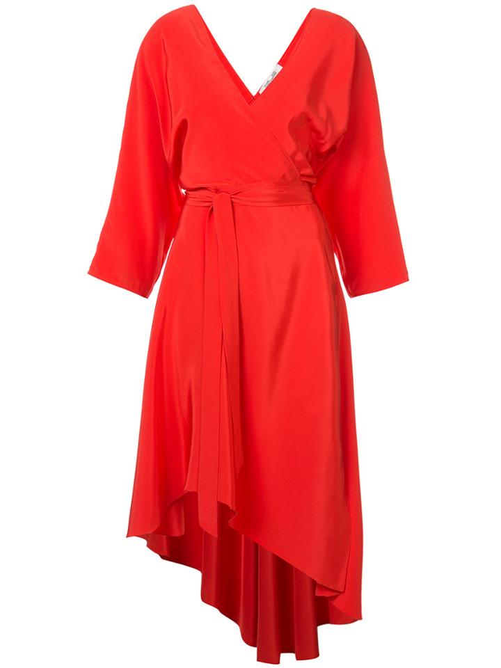 Dvf Diane Von Furstenberg Asymmetric Wrap Dress - Red