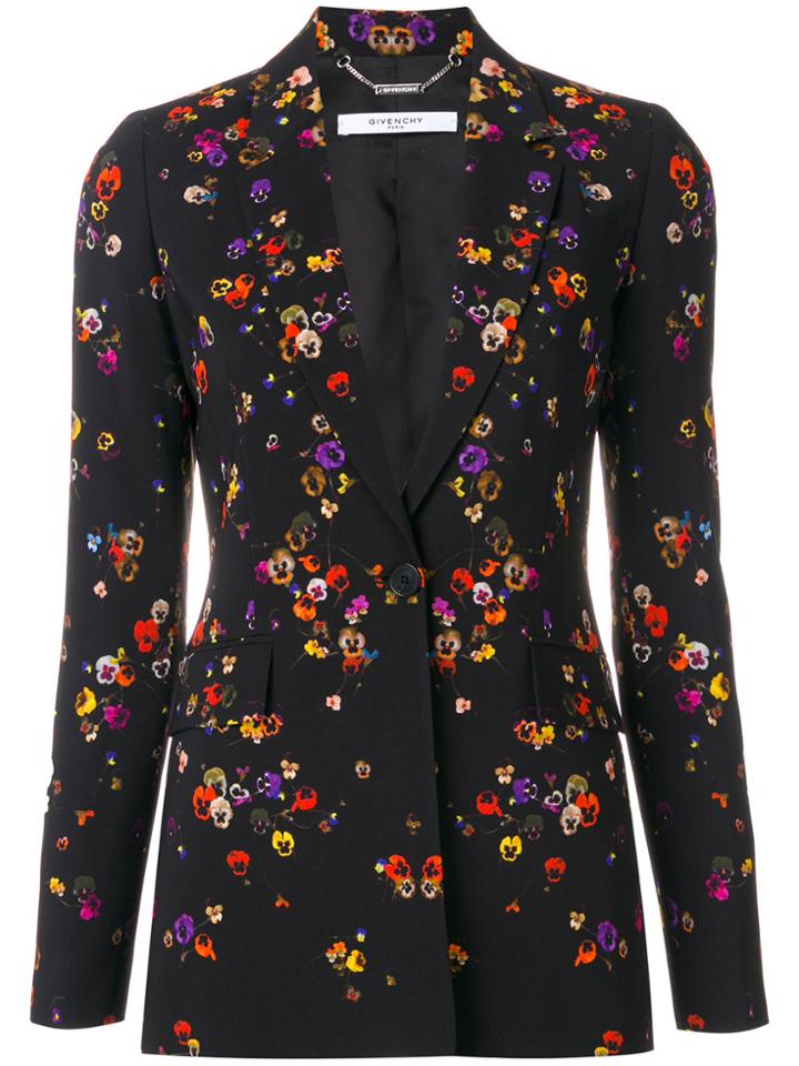 Givenchy Night Pansies Print Blazer - Black