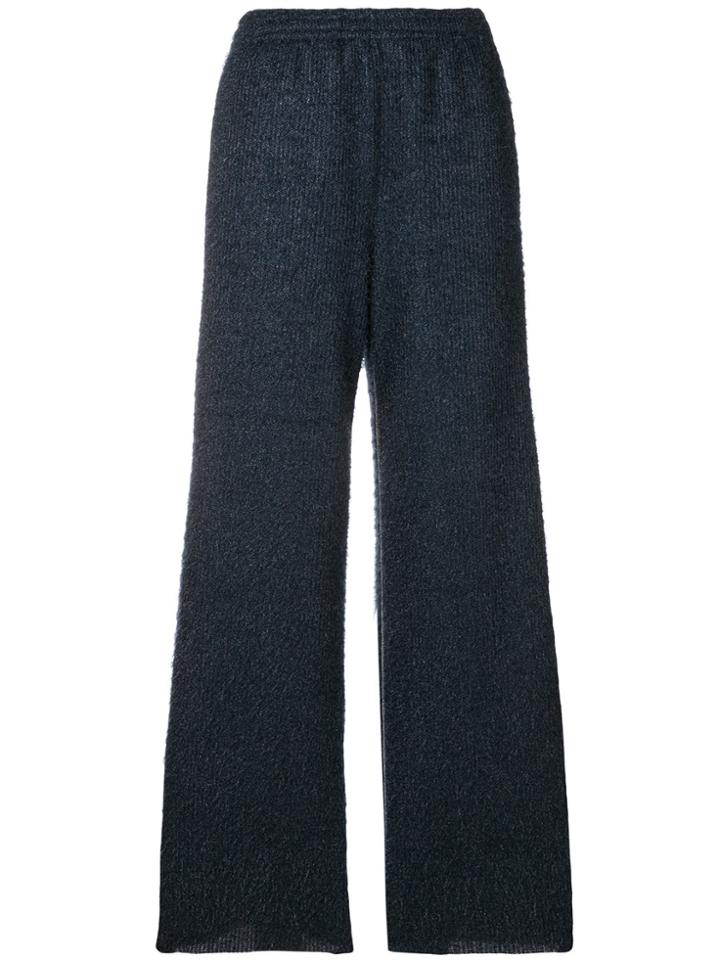 Mm6 Maison Margiela Ribbed Wide Leg Trousers - Blue