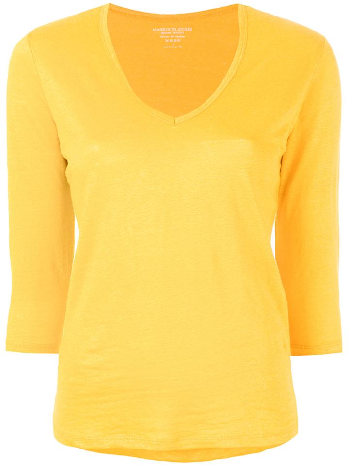Majestic Filatures V-neck Jumper - Yellow & Orange