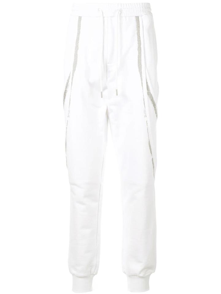 Fengchen Wang Contrasting Stripe Track Pants - White