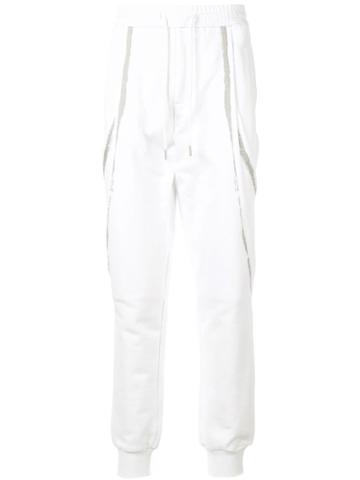 Fengchen Wang Contrasting Stripe Track Pants - White