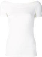 Getting Back To Square One Boat Neck Top, Women's, Size: Medium, White, Viscose/spandex/elastane