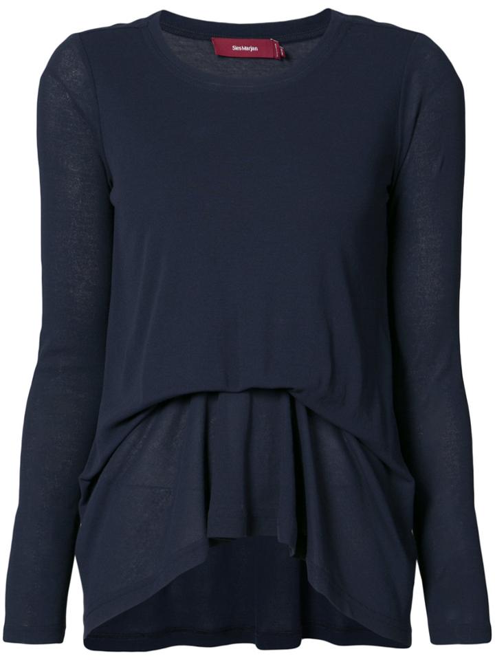 Sies Marjan Draped Longsleeved Blouse - Blue