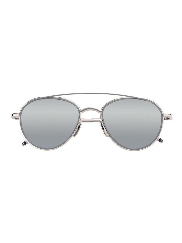 Thom Browne Aviator Sunglasses, Men's, Grey, Acetate/titanium/glass