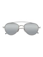 Thom Browne Aviator Sunglasses, Men's, Grey, Acetate/titanium/glass