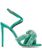 Marco De Vincenzo Rhinestone Knot Sandals - Green
