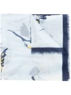 Carolina Herrera Bird Print Scarf - Blue