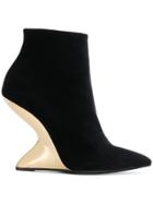 Salvatore Ferragamo Sculpted-heel Ankle Boots - Black
