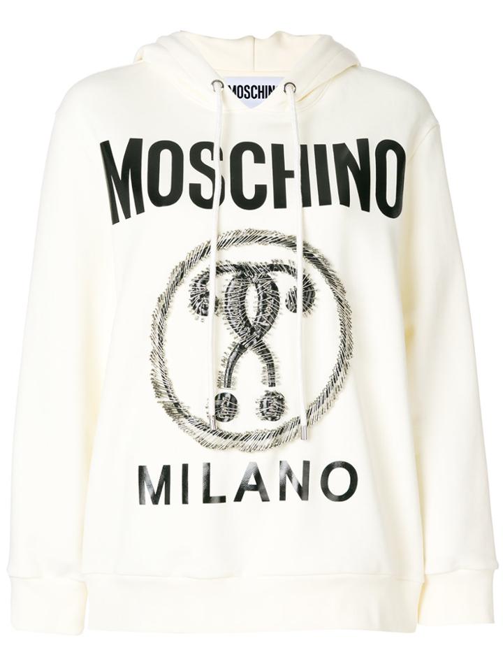 Moschino Safety Pin Logo Hoodie - Nude & Neutrals