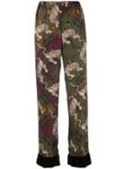 F.r.s For Restless Sleepers Tiger-print Trousers - Green